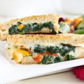 CHEESE-Italian Grilled Cheese with Roasted Peppers and Spinach